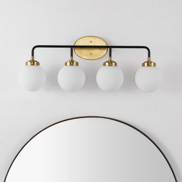 Caleb Brass Vanity Wall Sconce Frosted